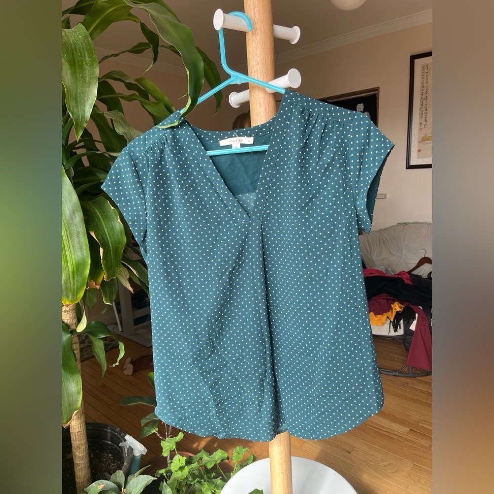 Green Polka Dot Top